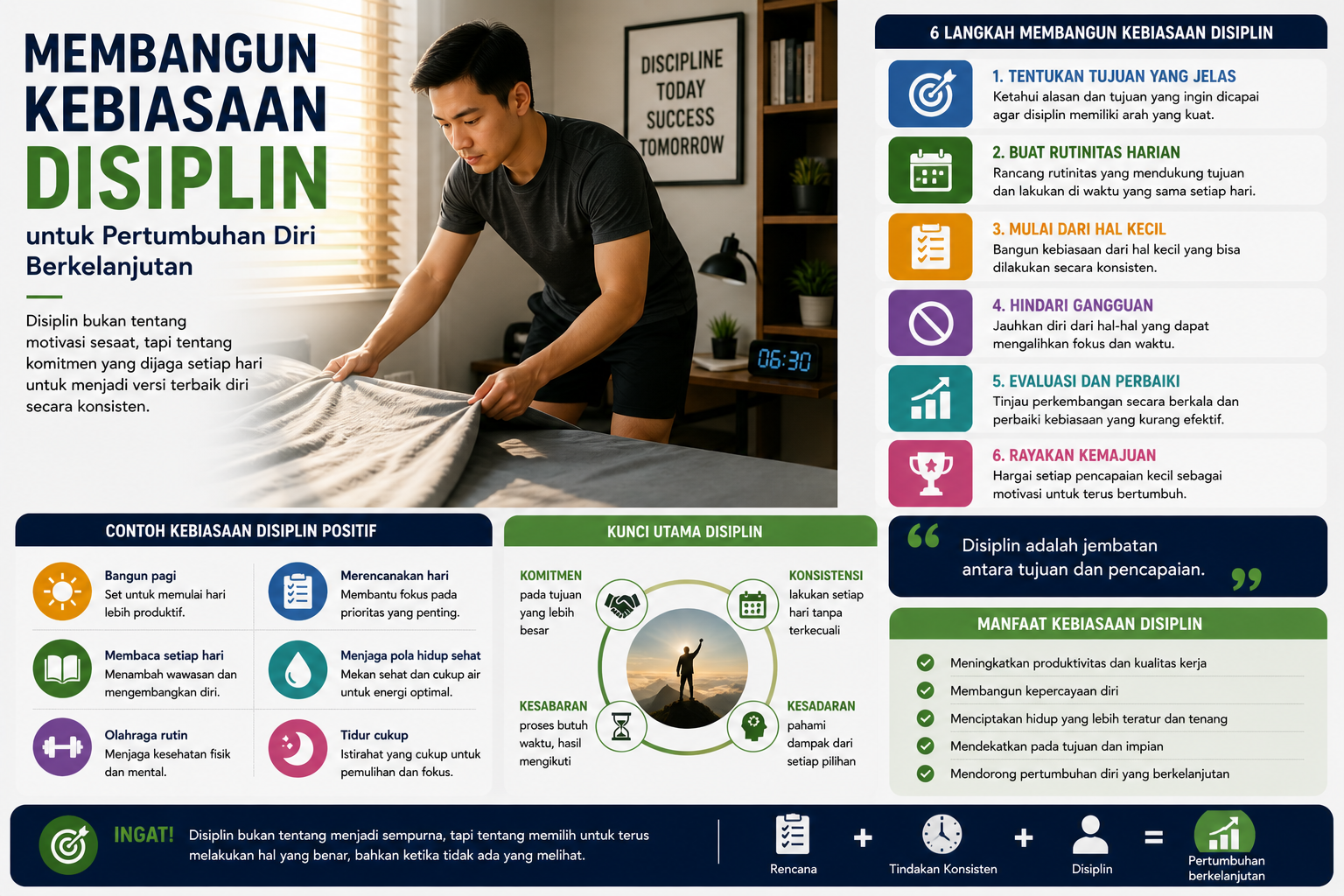 Read more about the article Membangun Kebiasaan Disiplin untuk Pertumbuhan Diri Berkelanjutan