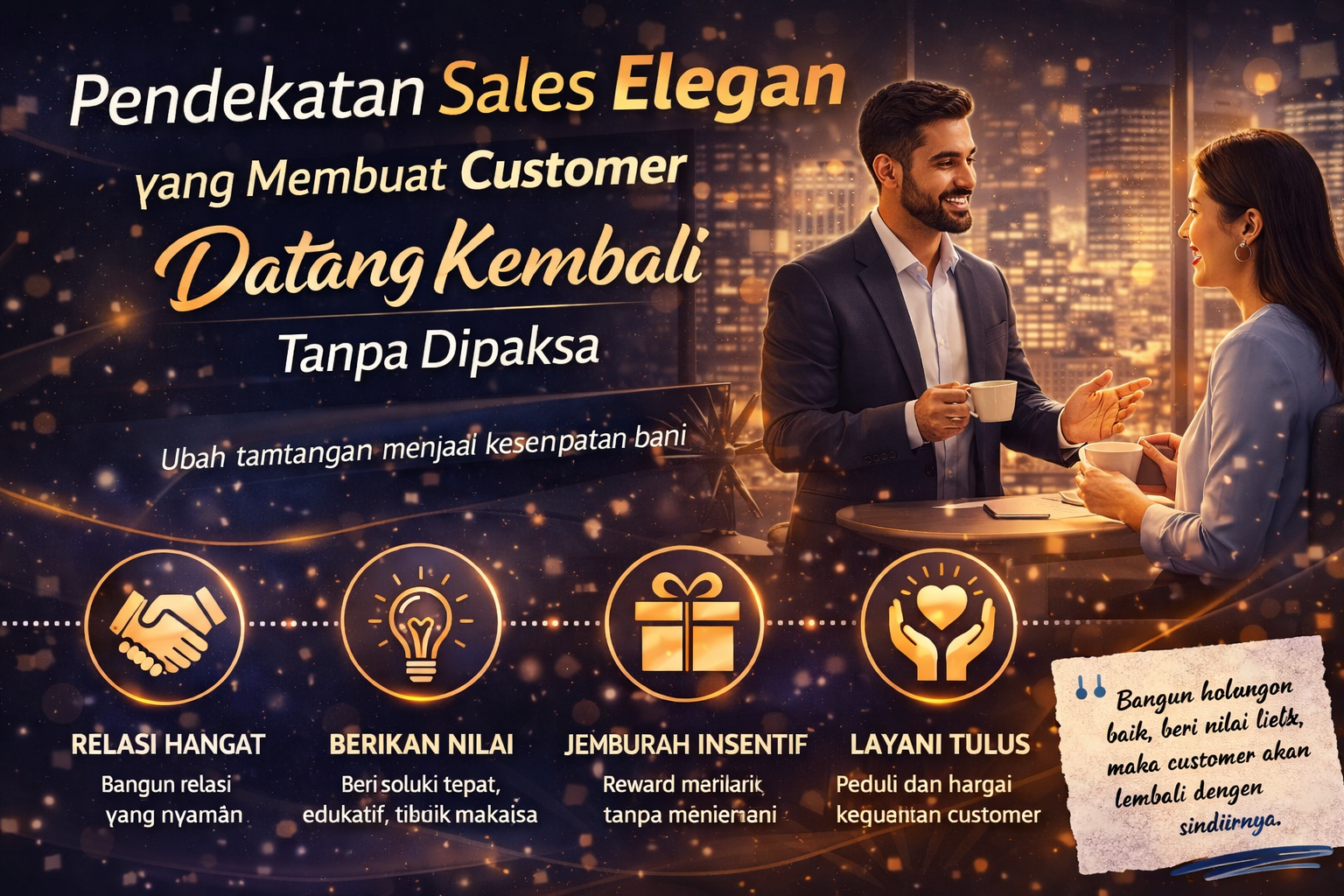Read more about the article Pendekatan Sales Elegan yang Membuat Customer Datang Kembali Tanpa Dipaksa